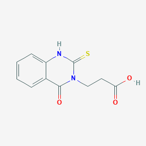 molecular formula C11H10N2O3S B2591424 3-(4-Oxo-2-sulfanyl-3,4-dihydroquinazolin-3-yl)propanoic acid CAS No. 451465-82-0