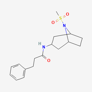 N-(8-(methylsulfonyl)-8-azabicyclo[3.2.1]octan-3-yl)-3-phenylpropanamide