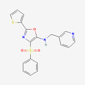 4-(benzenesulfonyl)-N-(pyridin-3-ylmethyl)-2-thiophen-2-yl-1,3-oxazol-5-amine