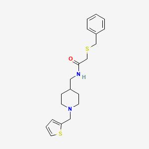 2-(benzylthio)-N-((1-(thiophen-2-ylmethyl)piperidin-4-yl)methyl)acetamide