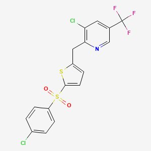 3-chloro-2-{[5-(4-chlorobenzenesulfonyl)thiophen-2-yl]methyl}-5-(trifluoromethyl)pyridine