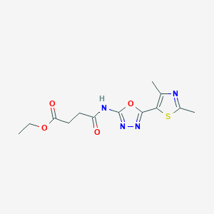 B2591447 Ethyl 4-((5-(2,4-dimethylthiazol-5-yl)-1,3,4-oxadiazol-2-yl)amino)-4-oxobutanoate CAS No. 1251685-19-4