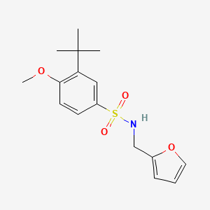 molecular formula C16H21NO4S B2591457 3-叔丁基-N-(呋喃-2-基甲基)-4-甲氧基苯磺酰胺 CAS No. 898653-77-5
