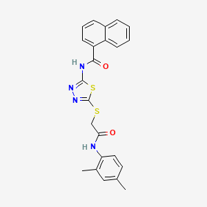 molecular formula C23H20N4O2S2 B2591462 N-(5-((2-((2,4-dimethylphenyl)amino)-2-oxoethyl)thio)-1,3,4-thiadiazol-2-yl)-1-naphthamide CAS No. 392296-02-5