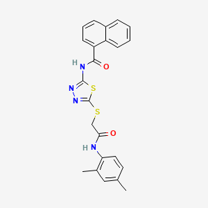 molecular formula C23H20N4O2S2 B2591462 N-(5-((2-((2,4-二甲苯基)氨基)-2-氧代乙基)硫代)-1,3,4-噻二唑-2-基)-1-萘酰胺 CAS No. 392296-02-5