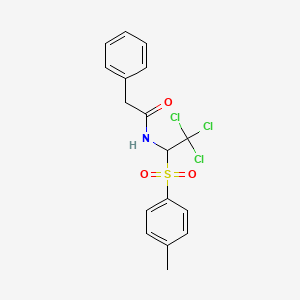 molecular formula C17H16Cl3NO3S B2591466 2-苯基-N-(2,2,2-三氯-1-甲苯磺酰乙基)乙酰胺 CAS No. 305330-79-4