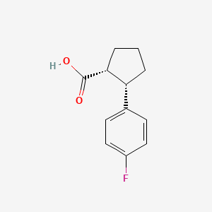 molecular formula C12H13FO2 B2591470 (1R,2S)-2-(4-Fluorophenyl)cyclopentane-1-carboxylic acid CAS No. 2307773-55-1