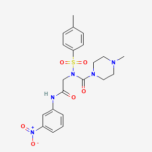 4-methyl-N-(2-((3-nitrophenyl)amino)-2-oxoethyl)-N-tosylpiperazine-1-carboxamide