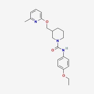 molecular formula C21H27N3O3 B2591480 N-(4-Ethoxyphenyl)-3-[(6-methylpyridin-2-yl)oxymethyl]piperidine-1-carboxamide CAS No. 2380060-79-5