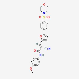 (E)-2-cyano-N-(4-methoxyphenyl)-3-[5-(4-morpholin-4-ylsulfonylphenyl)furan-2-yl]prop-2-enamide