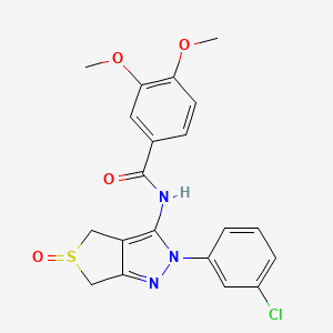 N-[2-(3-chlorophenyl)-5-oxo-4,6-dihydrothieno[3,4-c]pyrazol-3-yl]-3,4-dimethoxybenzamide