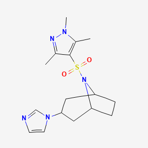(1R,5S)-3-(1H-imidazol-1-yl)-8-((1,3,5-trimethyl-1H-pyrazol-4-yl)sulfonyl)-8-azabicyclo[3.2.1]octane
