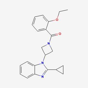 molecular formula C22H23N3O2 B2591496 [3-(2-Cyclopropylbenzimidazol-1-yl)azetidin-1-yl]-(2-ethoxyphenyl)methanone CAS No. 2380189-86-4