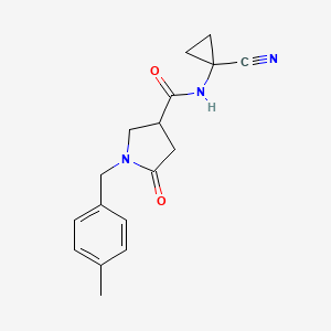 molecular formula C17H19N3O2 B2591504 N-(1-Cyanocyclopropyl)-1-[(4-methylphenyl)methyl]-5-oxopyrrolidine-3-carboxamide CAS No. 2223772-38-9