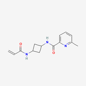 molecular formula C14H17N3O2 B2591509 6-Methyl-N-[3-(prop-2-enoylamino)cyclobutyl]pyridine-2-carboxamide CAS No. 2411238-34-9