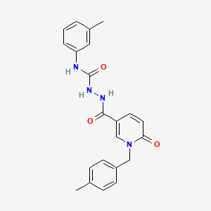 molecular formula C22H22N4O3 B2591516 2-(1-(4-甲基苄基)-6-氧代-1,6-二氢吡啶-3-羰基)-N-(间甲苯基)肼基甲酰胺 CAS No. 1105226-66-1