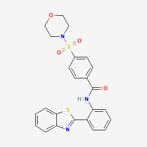 molecular formula C24H21N3O4S2 B2591517 N-[2-(1,3-BENZOTIAZOL-2-YL)FENIL]-4-(MORFOLINA-4-SULFONIL)BENZAMIDA CAS No. 307326-05-2