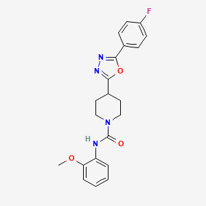 molecular formula C21H21FN4O3 B2591518 4-(5-(4-氟苯基)-1,3,4-恶二唑-2-基)-N-(2-甲氧基苯基)哌啶-1-甲酰胺 CAS No. 1170448-46-0