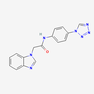 molecular formula C16H13N7O B2591527 N-(4-(1H-tetrazol-1-yl)phenyl)-2-(1H-benzo[d]imidazol-1-yl)acetamide CAS No. 1203104-85-1