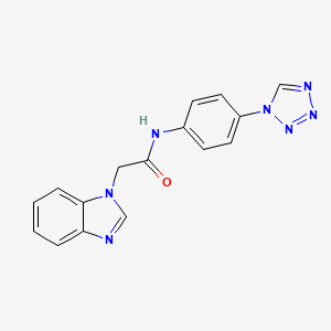 molecular formula C16H13N7O B2591527 N-(4-(1H-Tetrazol-1-yl)phenyl)-2-(1H-benzo[d]imidazol-1-yl)acetamid CAS No. 1203104-85-1