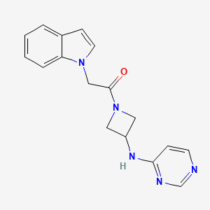 2-(1H-indol-1-yl)-1-(3-(pyrimidin-4-ylamino)azetidin-1-yl)ethan-1-one