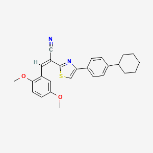 (Z)-2-(4-(4-cyclohexylphenyl)thiazol-2-yl)-3-(2,5-dimethoxyphenyl)acrylonitrile