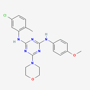 molecular formula C21H23ClN6O2 B2591553 N2-(5-氯-2-甲基苯基)-N4-(4-甲氧基苯基)-6-吗啉-1,3,5-三嗪-2,4-二胺 CAS No. 946209-04-7