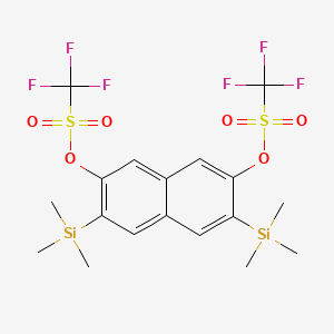 molecular formula C18H22F6O6S2Si2 B2591580 2,7-双(三氟甲磺酰氧基)-3,6-双(三甲基甲硅烷基)萘 CAS No. 947488-89-3