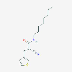 molecular formula C16H22N2OS B2591585 2-氰基-N-辛基-3-(噻吩-3-基)丙-2-烯酰胺 CAS No. 452961-52-3