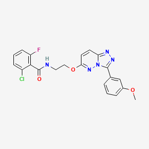 molecular formula C21H17ClFN5O3 B2591601 2-chloro-6-fluoro-N-(2-((3-(3-methoxyphenyl)-[1,2,4]triazolo[4,3-b]pyridazin-6-yl)oxy)ethyl)benzamide CAS No. 1021031-00-4