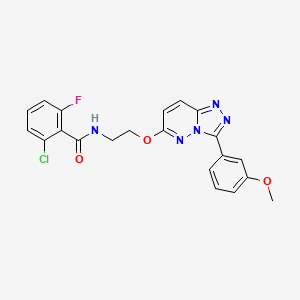 molecular formula C21H17ClFN5O3 B2591601 2-氯-6-氟-N-(2-((3-(3-甲氧基苯基)-[1,2,4]三唑并[4,3-b]哒嗪-6-基)氧基)乙基)苯甲酰胺 CAS No. 1021031-00-4