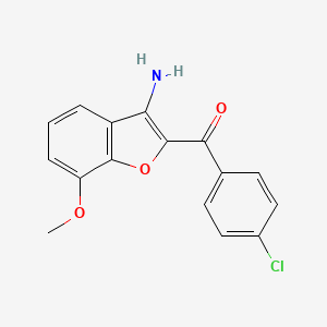 molecular formula C16H12ClNO3 B2591603 (3-氨基-7-甲氧基-1-苯并呋喃-2-基)(4-氯苯基)甲酮 CAS No. 923680-17-5
