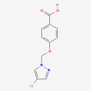 molecular formula C11H9ClN2O3 B2591608 4-[(4-chloro-1H-pyrazol-1-yl)methoxy]benzoic acid CAS No. 1006474-24-3