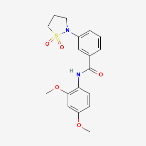 molecular formula C18H20N2O5S B2591610 N-(2,4-二甲氧基苯基)-3-(1,1-二氧化异噻唑烷-2-基)苯甲酰胺 CAS No. 941970-08-7