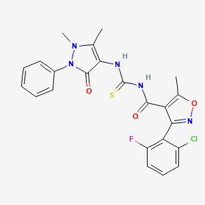 3-(2-chloro-6-fluorophenyl)-N-{[(1,5-dimethyl-3-oxo-2-phenyl-2,3-dihydro-1H-pyrazol-4-yl)amino]carbonothioyl}-5-methyl-4-isoxazolecarboxamide