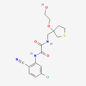 molecular formula C16H18ClN3O4S B2591612 N1-(5-chloro-2-cyanophenyl)-N2-((3-(2-hydroxyethoxy)tetrahydrothiophen-3-yl)methyl)oxalamide CAS No. 2309749-72-0