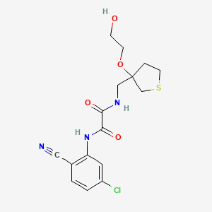 molecular formula C16H18ClN3O4S B2591612 N1-(5-氯-2-氰基苯基)-N2-((3-(2-羟基乙氧基)四氢噻吩-3-基)甲基)草酰胺 CAS No. 2309749-72-0