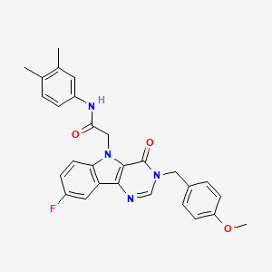 N-(3,4-dimethylphenyl)-2-(8-fluoro-3-(4-methoxybenzyl)-4-oxo-3H-pyrimido[5,4-b]indol-5(4H)-yl)acetamide