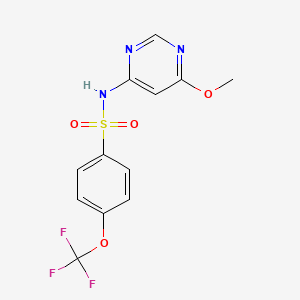 molecular formula C12H10F3N3O4S B2591619 N-(6-甲氧基嘧啶-4-基)-4-(三氟甲氧基)苯磺酰胺 CAS No. 1396868-15-7