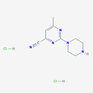 6-Methyl-2-(piperazin-1-yl)pyrimidine-4-carbonitrile dihydrochloride