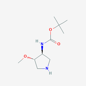 molecular formula C10H20N2O3 B2591636 trans-3-(Boc-amino)-4-methoxypyrrolidine CAS No. 128739-92-4; 1627185-88-9
