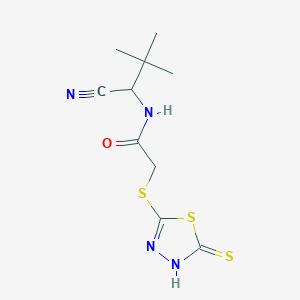 N-(1-cyano-2,2-dimethylpropyl)-2-[(5-sulfanyl-1,3,4-thiadiazol-2-yl)sulfanyl]acetamide