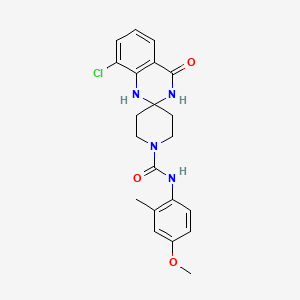 molecular formula C21H23ClN4O3 B2591643 8'-chloro-N-(4-methoxy-2-methylphenyl)-4'-oxo-3',4'-dihydro-1'H-spiro[piperidine-4,2'-quinazoline]-1-carboxamide CAS No. 1251551-28-6