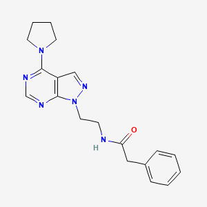 2-phenyl-N-(2-(4-(pyrrolidin-1-yl)-1H-pyrazolo[3,4-d]pyrimidin-1-yl)ethyl)acetamide
