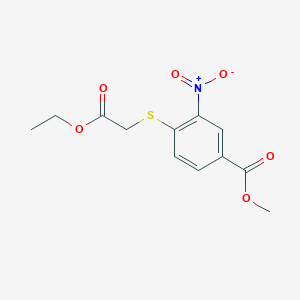 molecular formula C12H13NO6S B2591653 4-[(2-乙氧基-2-氧代乙基)硫代]-3-硝基苯甲酸甲酯 CAS No. 188614-00-8