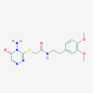molecular formula C15H19N5O4S B2591654 2-[(4-amino-5-oxo-1,2,4-triazin-3-yl)sulfanyl]-N-[2-(3,4-dimethoxyphenyl)ethyl]acetamide CAS No. 869068-54-2