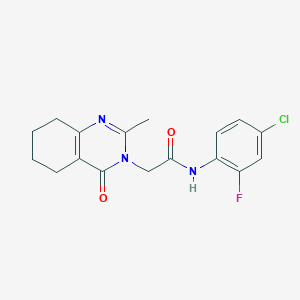 molecular formula C17H17ClFN3O2 B2591661 N-(4-chloro-2-fluorophenyl)-2-(2-methyl-4-oxo-5,6,7,8-tetrahydroquinazolin-3(4H)-yl)acetamide CAS No. 1251604-75-7