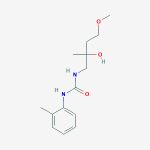 molecular formula C14H22N2O3 B2591664 1-(2-Hydroxy-4-methoxy-2-methylbutyl)-3-(o-tolyl)urea CAS No. 2320889-37-8