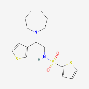 molecular formula C16H22N2O2S3 B2591671 N-(2-(azepan-1-yl)-2-(thiophen-3-yl)ethyl)thiophene-2-sulfonamide CAS No. 946357-31-9