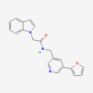 N-((5-(furan-2-yl)pyridin-3-yl)methyl)-2-(1H-indol-1-yl)acetamide